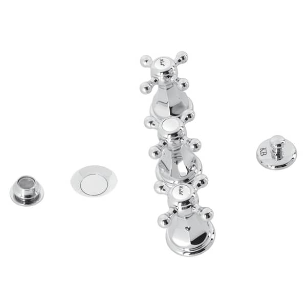 Metropolitan 3-Handle Bidet Faucet with Brass Pop-Up in Polished Chrome