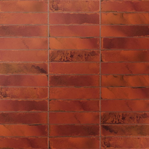 Merola Tile Luca Lava 3-1/8 in. x 12-3/8 in. Ceramic Wall Tile (7.0 sq ...