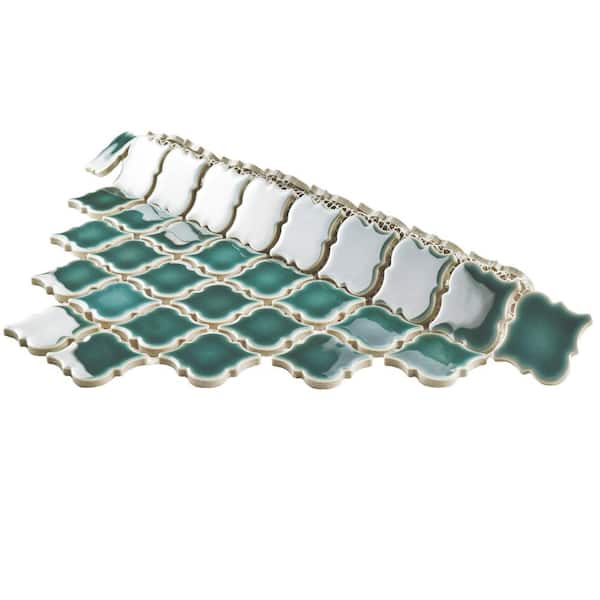 Merola Tile - Hudson Tangier Emerald 12-3/8 in. x 12-1/2 in. Porcelain Mosaic Tile (11.0 sq. ft./Case)