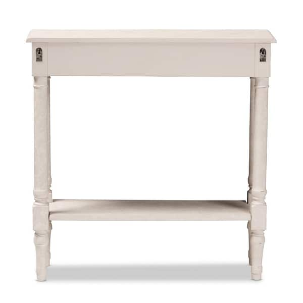 Baxton Studio Ariella 32 in. White Wash Standard Rectangle Wood