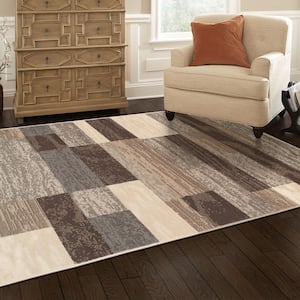 Rockwood Slate 3 ft. x 5 ft. Geometric Patchwork Polypropylene Area Rug