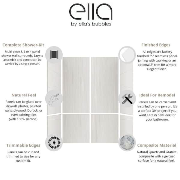 PVC bathroom panels Easy-Fit complete kit Grey Marble 2 side with trims,glue
