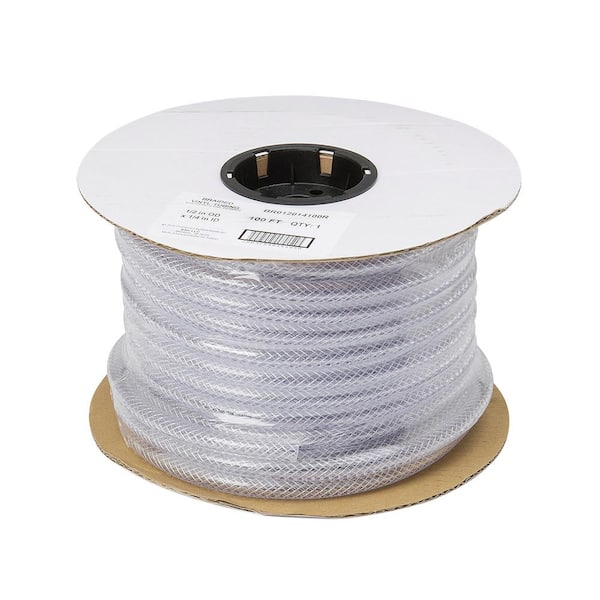 ProLine Series 1 in. OD x 3/4 in. ID x 50 ft. Braided Clear Vinyl Tubing