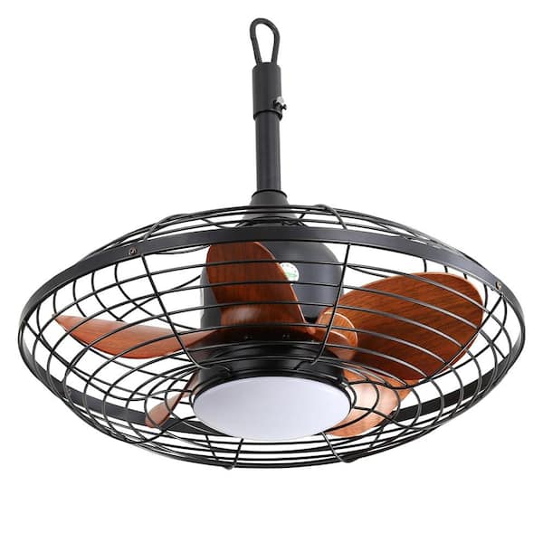 Unbranded 20 in.Outdoor Black Standard Ceiling Fan with 18-Watt LED,5-ABS Blades and Reversible DC Motor,Remote Control,3CCT Light