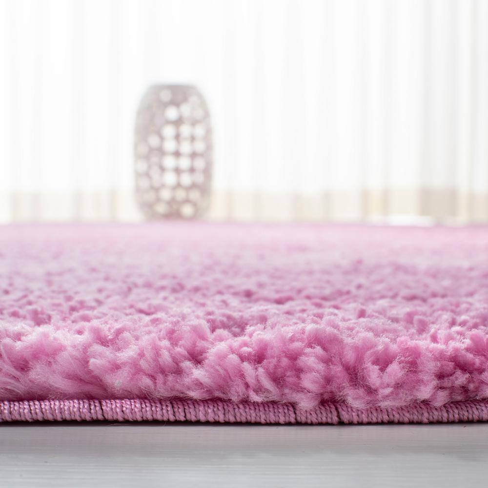 August Pink 4' x 6' Shag Synthetic Area Rug