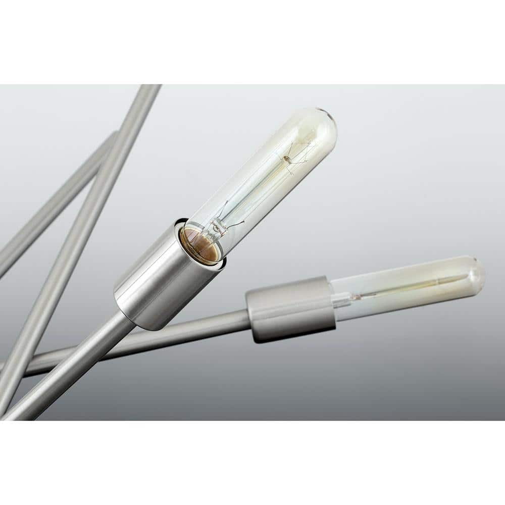Astra 8-Light Mid-Century Modern Sputnik Chandelier in Brushed Nickel