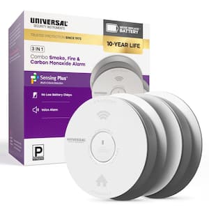 2-Pack 10-Year Battery Combination Smoke and Carbon Monoxide Detector with Voice Alarm and LED Warning Light