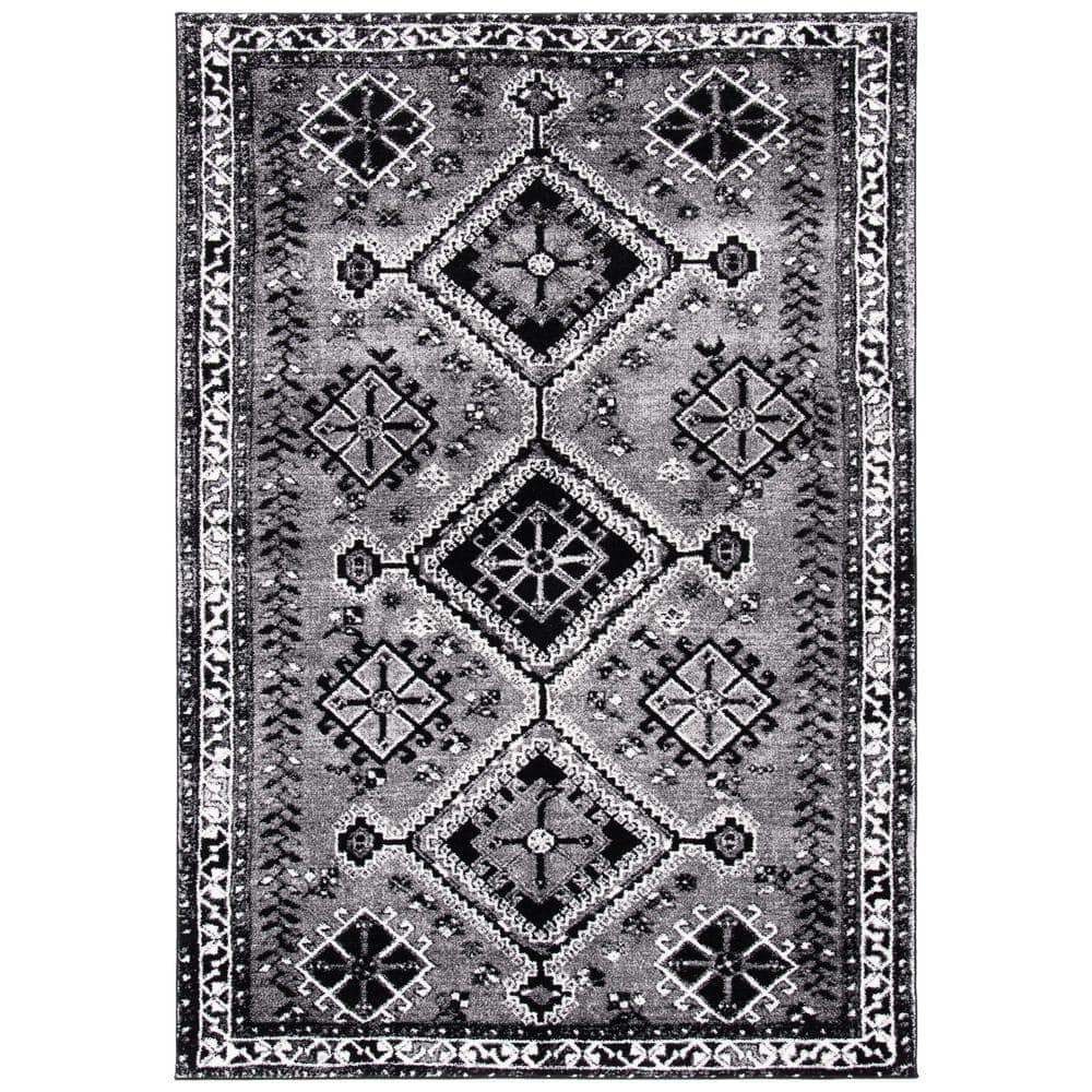 Vintage Hamadan Gray/Black 9 ft. x 12 ft. Border Geometric Area Rug price history on PriceWatchPro