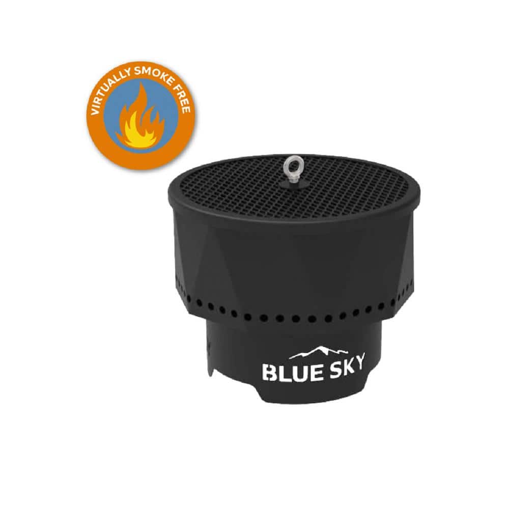 Black Steel Smokeless Portable Fire Pit with Carrying Bag