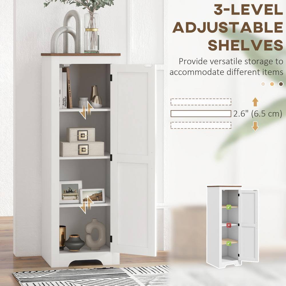 White Farmhouse Storage Cabinet with Adjustable Shelving and Barn Door