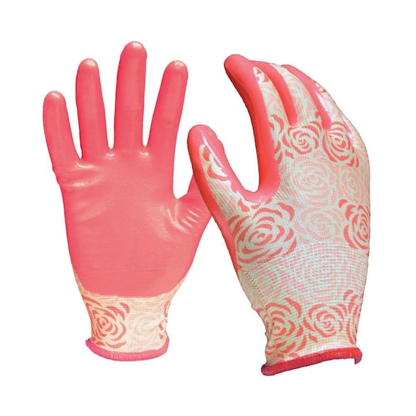 Digz Nitrile Dipped Women's Medium Coral Fabric Gloves
