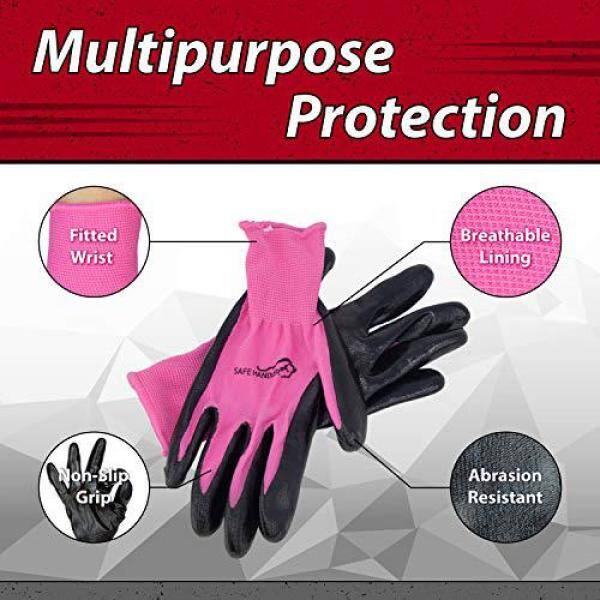 3M Nitrile Work Gloves for Woman - Pink, 5 Pairs Screen Touch