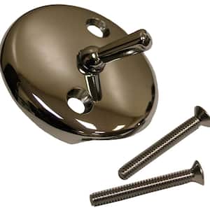 2-Hole Bathtub Waste and Overflow Faceplate with Trip Lever and 2 in. Screws in Chrome