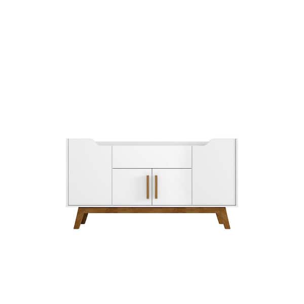 Manhattan Comfort Addie 53.54 in. White 5-Shelf Sideboard