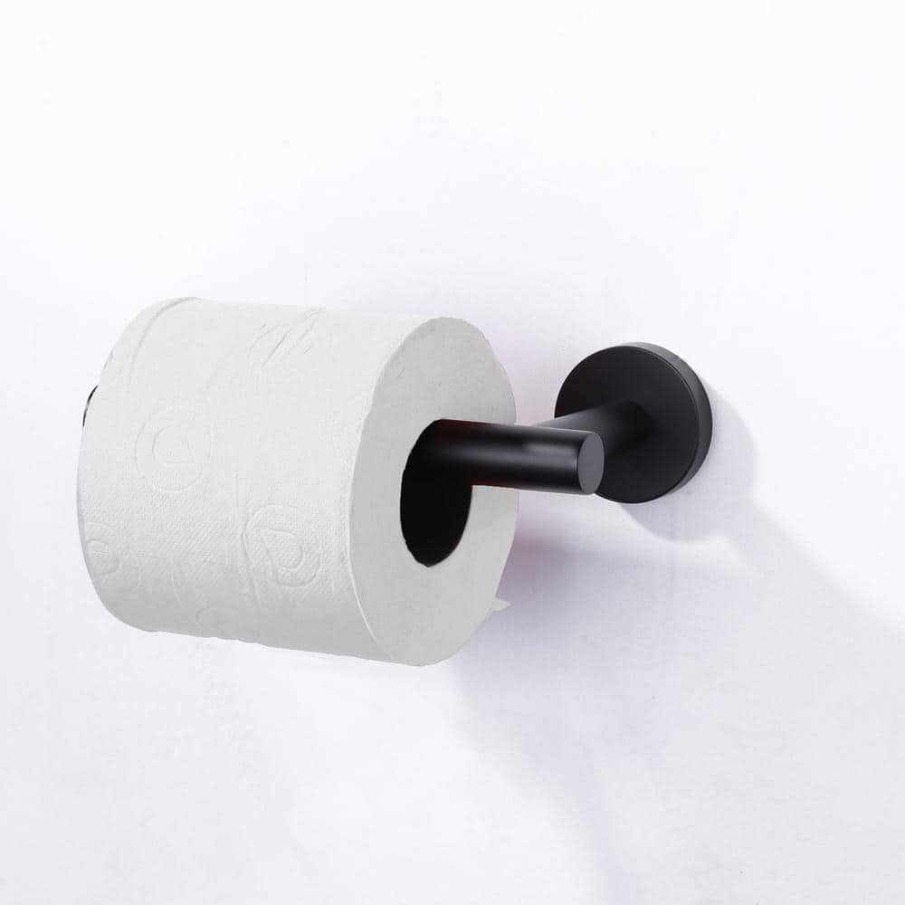 Matte Black Stainless Steel Wall-Mount Toilet Paper Holder