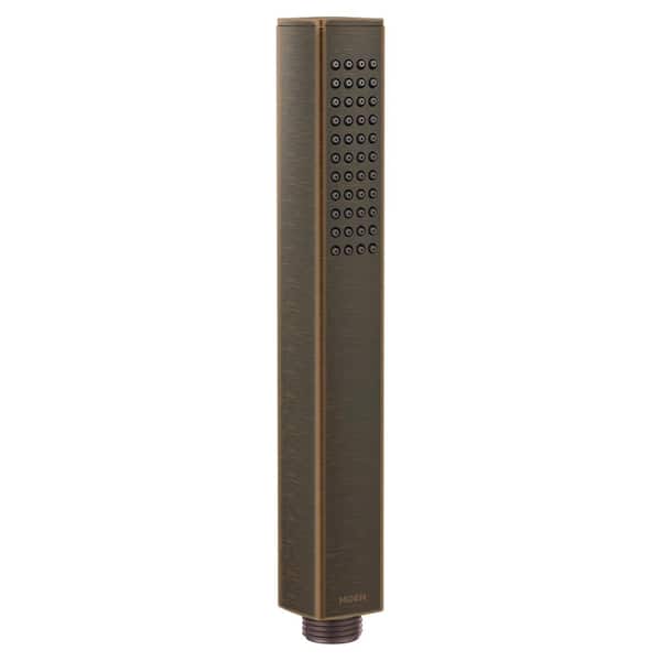 MOEN Rounded Square 1-Spray Patterns Wall Mount 1.75 GPM 1.125 in. Handheld Shower Head in Mediterranean Bronze