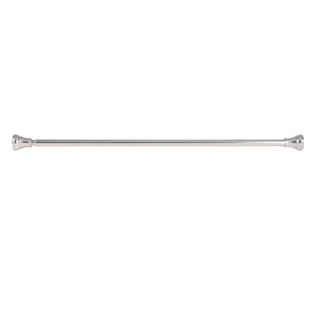 JACUZZI 72 in. Aluminum Adjustable Straight Curtain Rod in Chrome ...