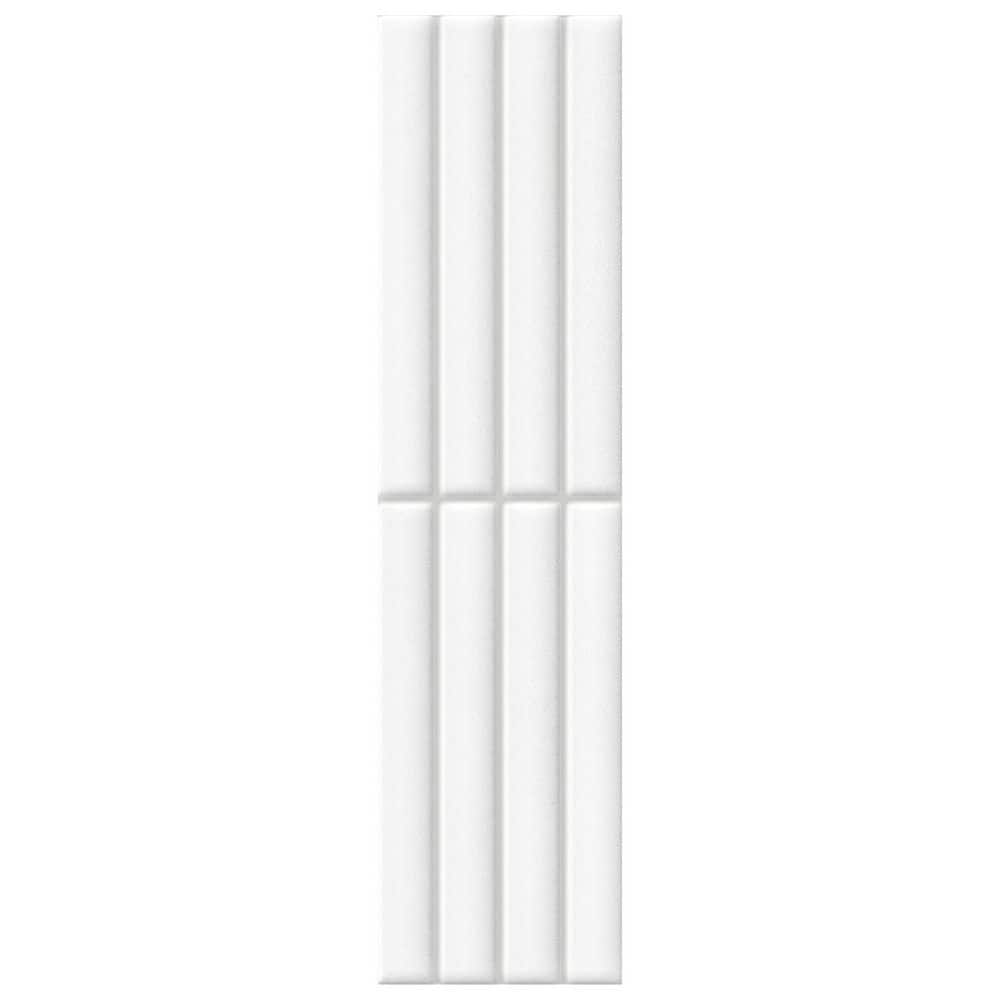 Spanish Lingot 4 in. x 12 in. x 9mm 3D Glazed Fluted Porcelain Wall Tile White-Sample price history on PriceWatchPro