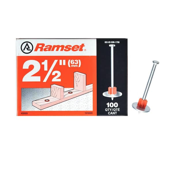 Ramset 2-1/2 in. Drive Pins with Washers (100-Pack)