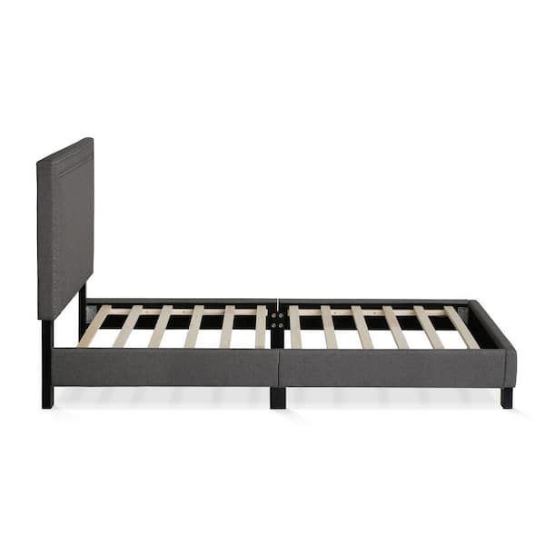 Furinno Laval Stone Twin Double Row Nail Head Bed Frame FB17023T-ST ...