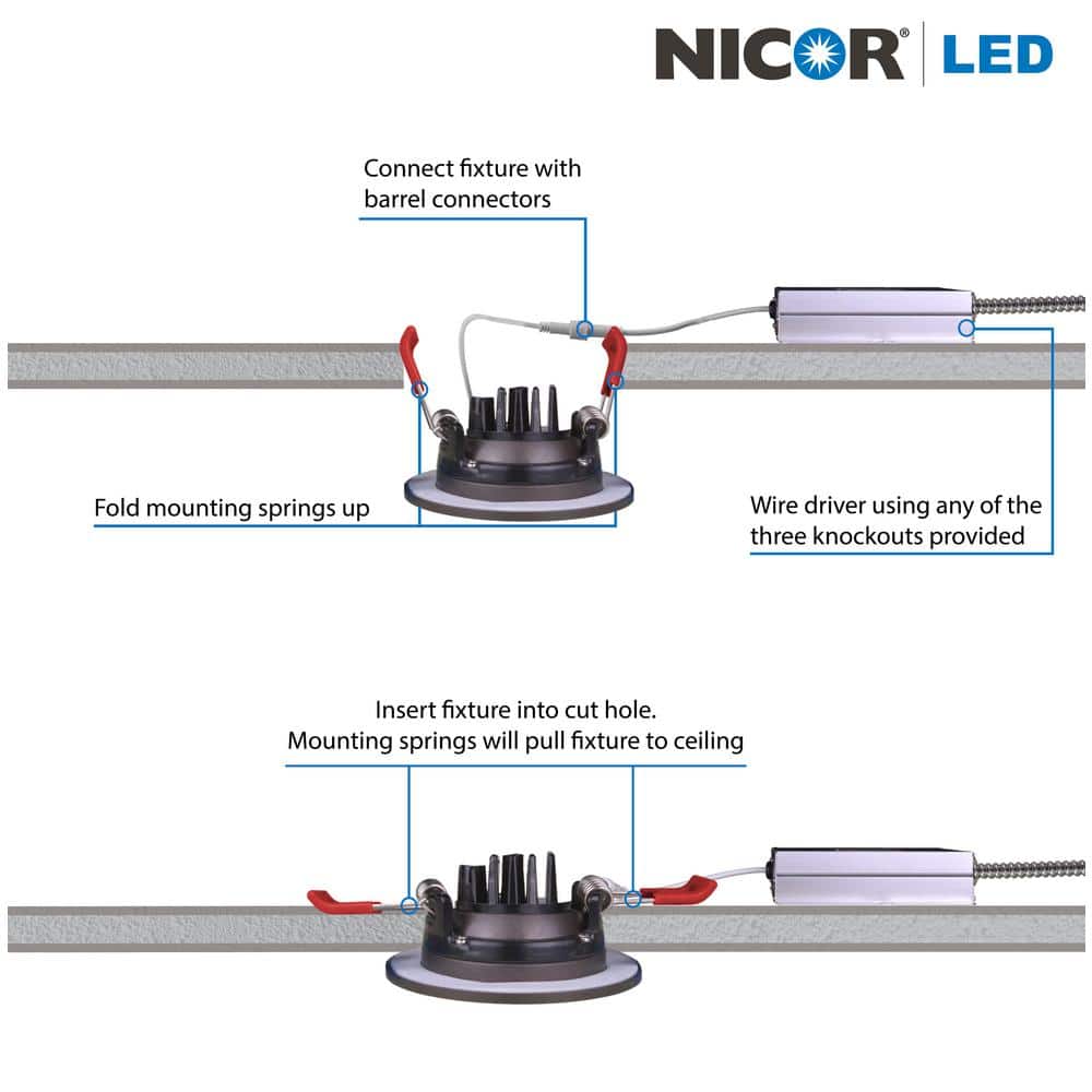 Nicor Black Aluminum 4-Inch LED Gimbal Recessed Downlight