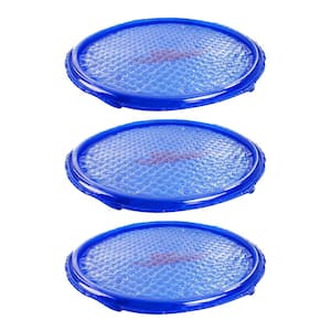 5 ft. x 5 ft. Round UV Resistant Pool Spa Heater Circular Solar Cover, Blue (3 Pack)