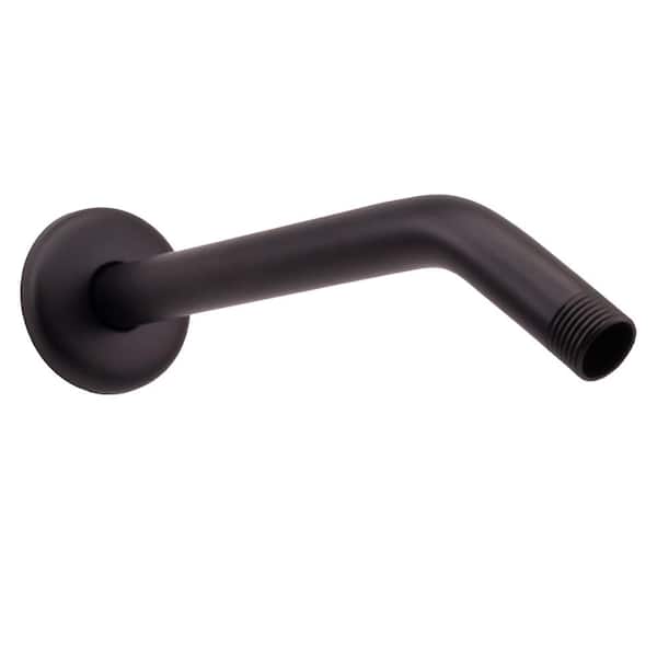 Westbrass 1/2 in. IPS x 10 in. Round Wall Mount Shower Arm with Sure Grip Flange, Oil Rubbed Bronze
