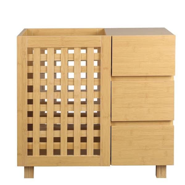 EPOWP 25 in. W x 14 in. D x 23 in. H Brown Wood Linen Cabinet