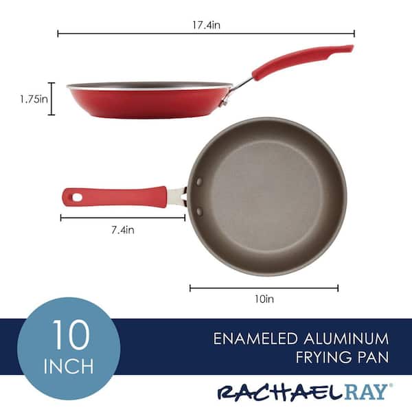 Rachael Ray Cook + Create Aluminum Nonstick Frying Pan 10 Red : Target