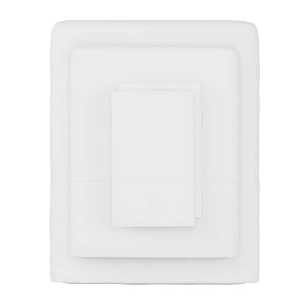 Lavish Home 4-Piece White Solid 75 Thread Count Polyester Full Sheet Set