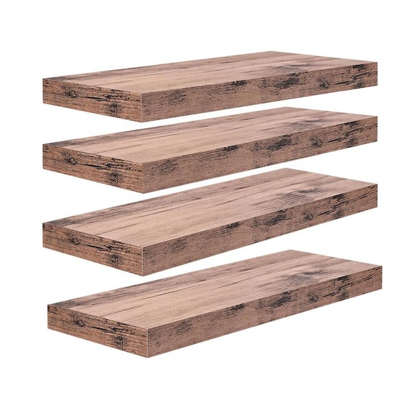 Unbranded 16.25 in. W x 5.5 in. D Mahogany Decorative Wall Shelf