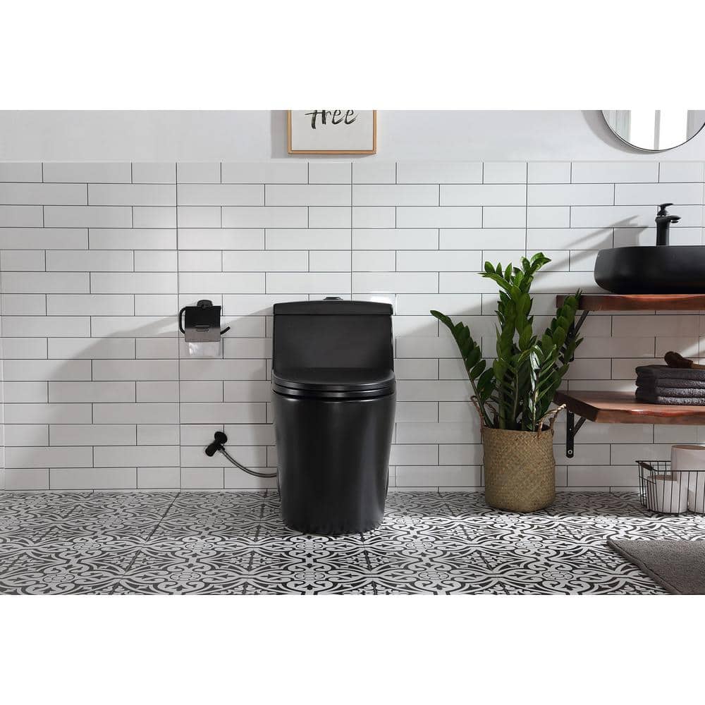 Matte Black Elongated Dual Flush High Efficiency Toilet