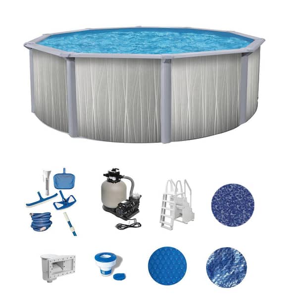 Marion 15 ft. Round 52 in. Deep Hard Sided Above Ground Deluxe Pool Package