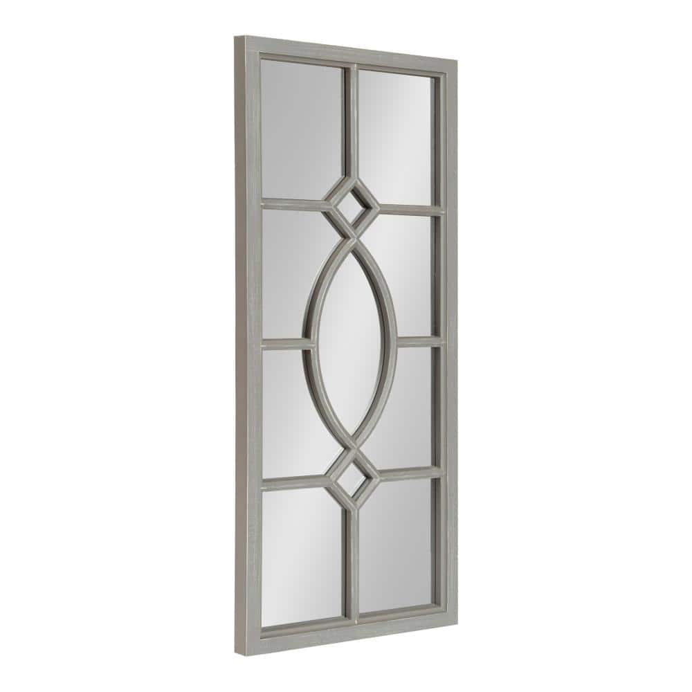 Rustic Gray Full Length Rectangular Windowpane Wall Mirror