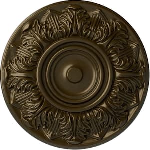 13" x 1-3/8" Whitman Urethane Ceiling Medallion (For Canopies upto 3-3/4"), Brass