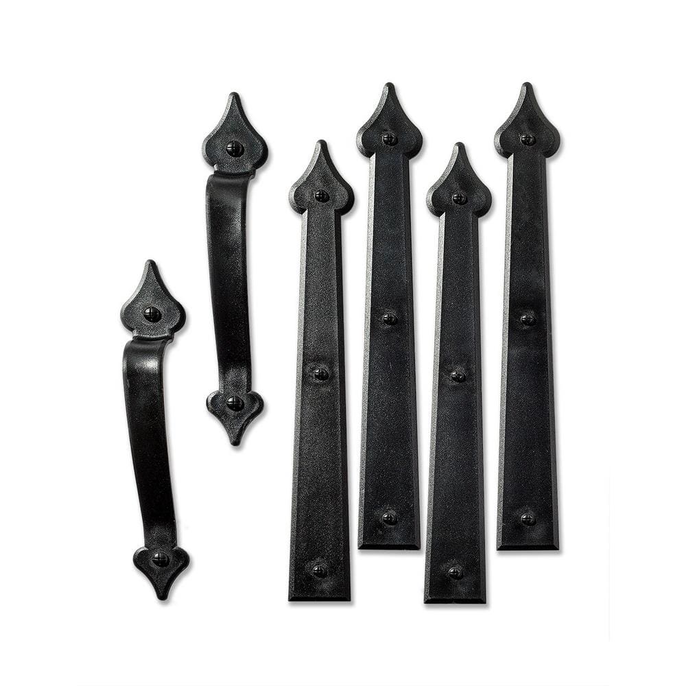 Cre8tive Hardware Classic Spade 12 in. x 2 in. Black Magnetic Garage Door  Hardware (6-Piece) 41007 - The Home Depot