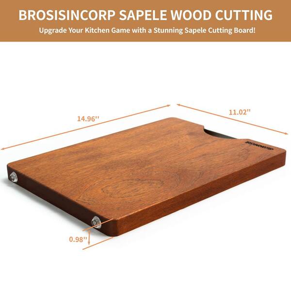 Medium 14 in. x 11 in. x 0. 98 sq. Wood Butcher Block-Edge Grain
