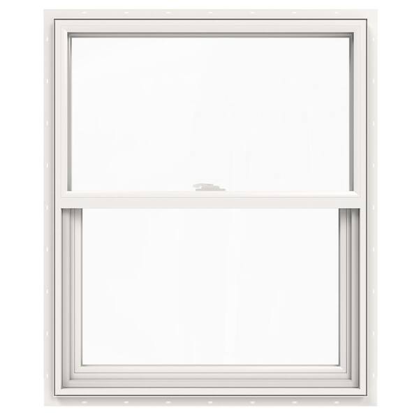 JELD-WEN 29.5 in. x 35.5 in. V-2500 Series White Vinyl Single Hung Window with Fiberglass Mesh Screen