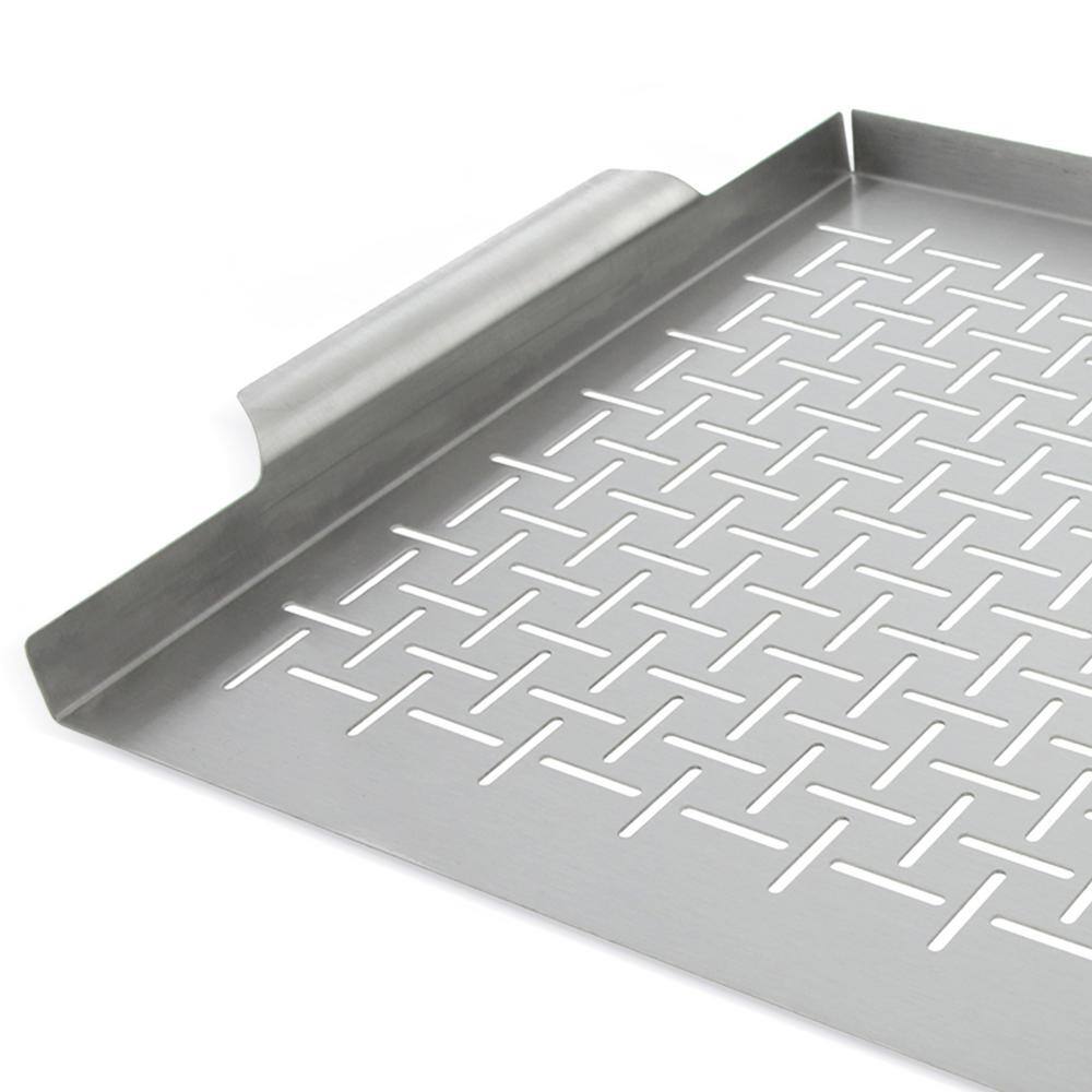 Large Stainless Steel Grill Topper Tray with Handles