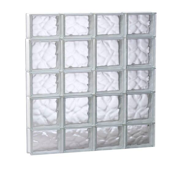 Clearly Secure 31 in. x 32.75 in. x 3.125 in. Frameless Wave Pattern Non-Vented Glass Block Window
