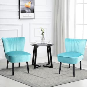 23 in. W Turquoise Striped Polyester 2-Seat Motion Sofa Chair (Set of 2)