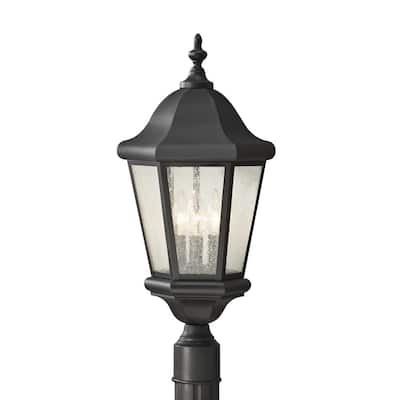 Sea Gull Lighting Brentwood 1-Light Outdoor Black Post Light with 