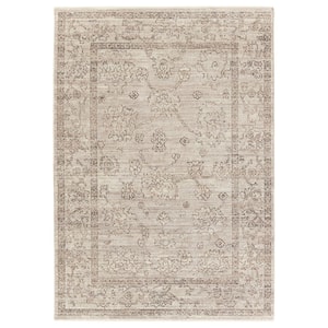 Camille Gray/Brown 4 ft. x 5 ft. 2 in. Floral Area Rug