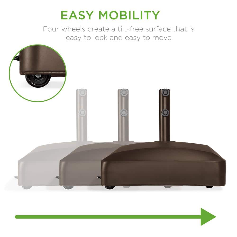 Bronze Heavy Duty Mobile Umbrella Base with Wheels