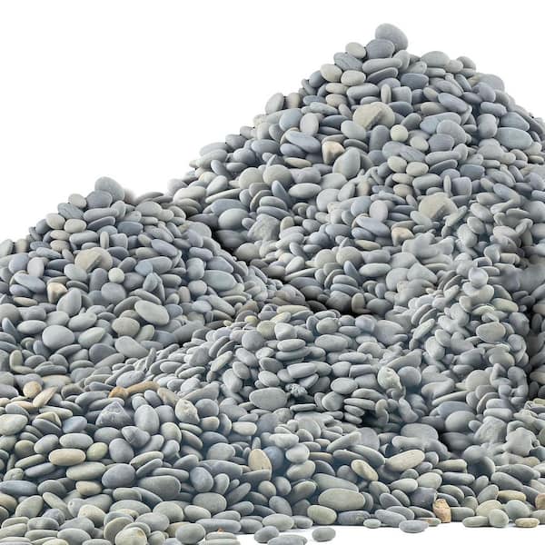 0.5 cu. ft. Decorative Grey River Landscaping Rock Natural Unpolished Mexican Pebbles 45 lbs. Bag