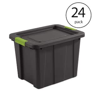 Tuff 18 gal. Plastic Storage Container with Latching Lid, (24-Pack)