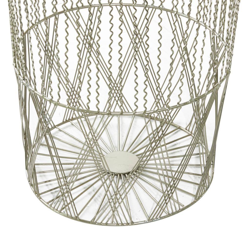 Silver Metal Contemporary Round Storage Baskets, Set of 3