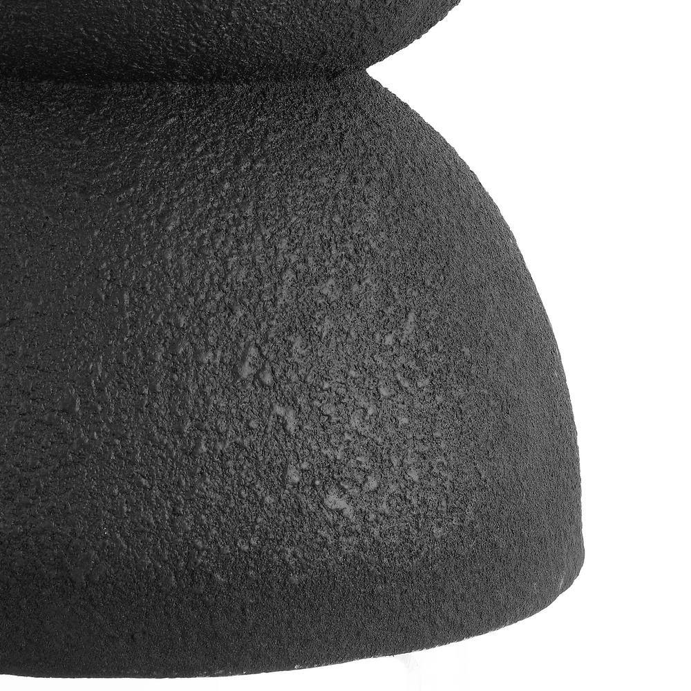 Greta Black Polyresin 18" Mid-Century Modern Drum Accent Table