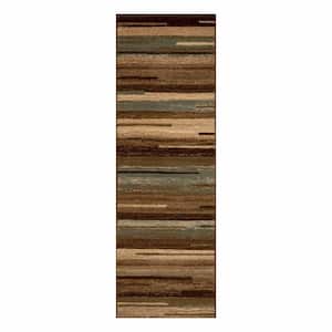 Fulgor Taupe 2 ft. 6 in. x 8 ft. Modern Stripe Abstract Indoor Runner Rug