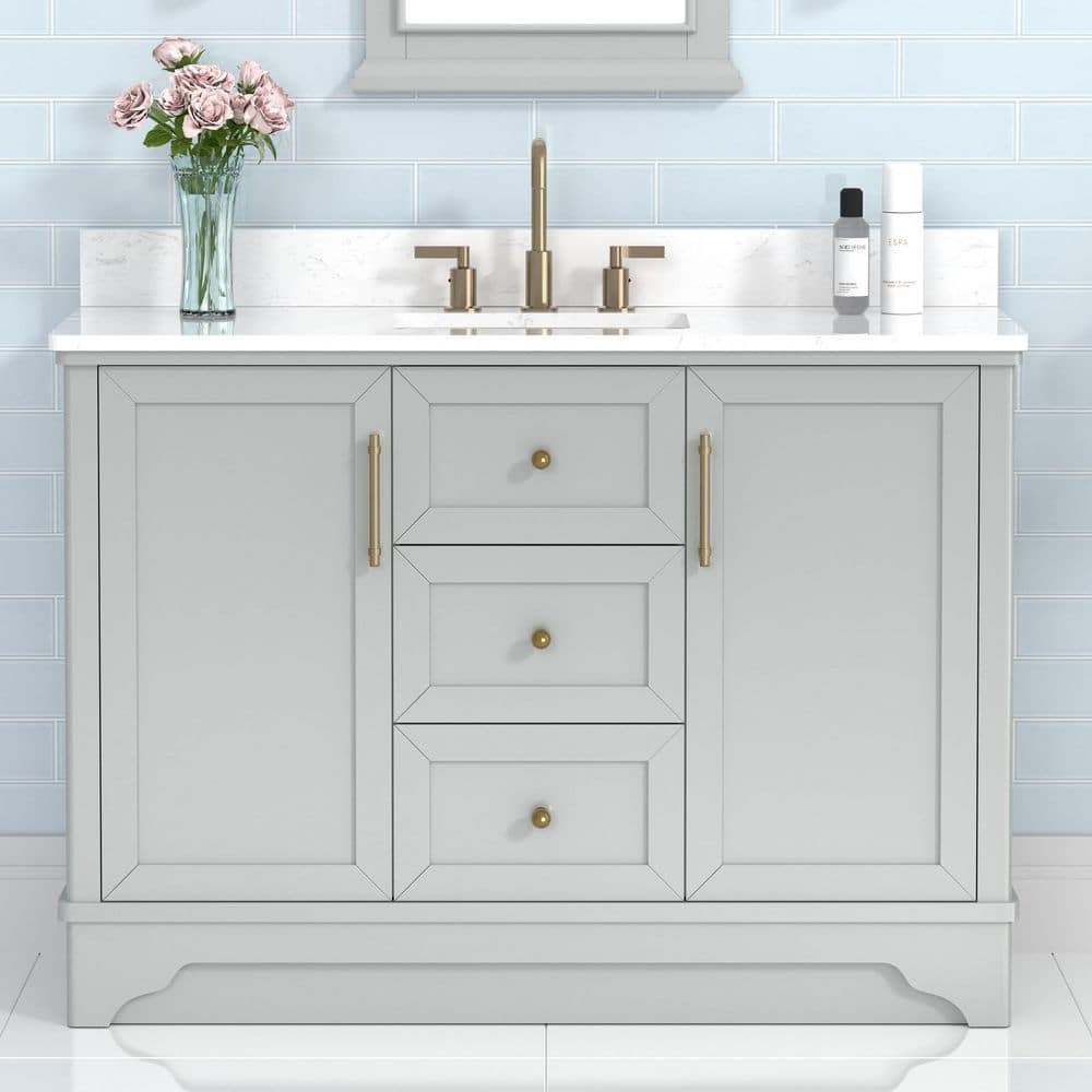 Glacier Bay Eastwood 49 in. Single Sink Gray Bath Vanity with